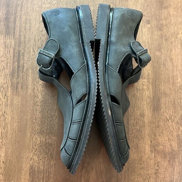 Vintage Timberland Gray Leather Fisherman Sandals 7.5 Y2K Minimalist Utility - Picture 6 of 14